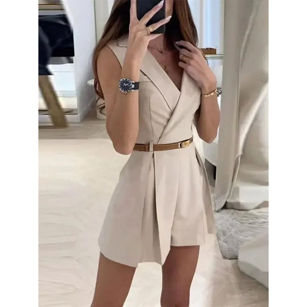 Adalia | Kurzer eleganter ärmelloser Overall