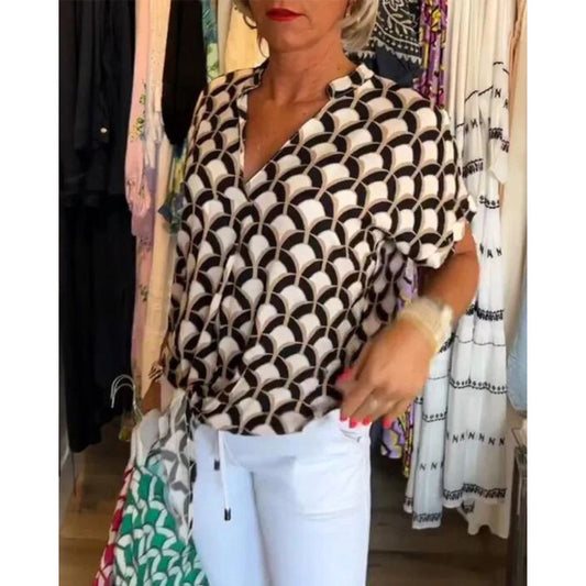 Adeliza | Lässiges Oberteil mit V-Ausschnitt und Druck